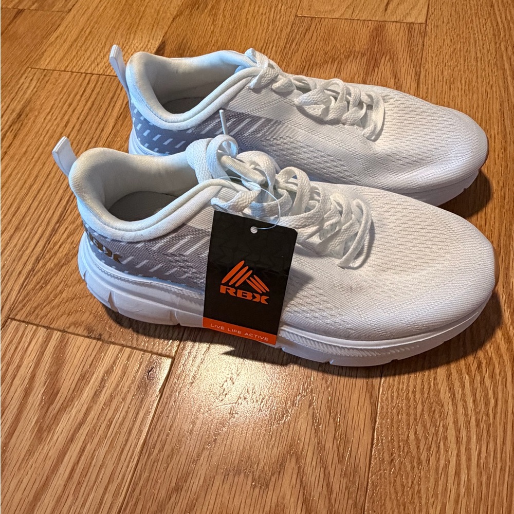 Women’s White Athletic Sneakers - RBX Mesh Running Shoes - Picture 2 of 5